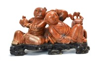 Chinese Carved Soapstone Figure Group