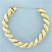 Italian San Marco Link Bracelet In 14k Yellow Gold