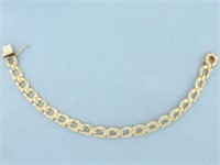 Nugget Horseshoe Link Bracelet in 14k Yellow Gold