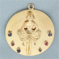 French Moulin Rouge Cancan Dancer Pendant in 14k Y