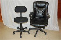 2 Black Rolling Office Chairs
