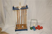 Vintage Croquet Game With Stand