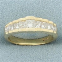 Princess Cut Graduated Cathedral Diamond Ring in 1