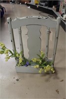 Wood "Chair" Planter Box W/ Faux Flowers