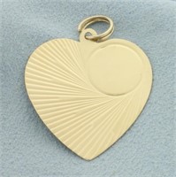 Engravable Heart Charm or Pendant in 14k Yellow Go