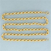 Italian 21 Inch Rope Chain Necklace in 18k Yellow