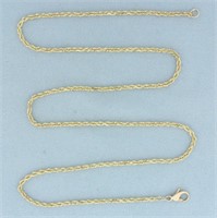 20 Inch Rope Link Chain Necklace in 14k Yellow Gol