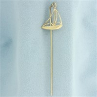 Sailboat Stick Pin in 14k Yellow Gold