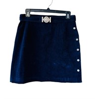 Gianfranco NWT Vintage Navy Blue Velvet Skirt 44