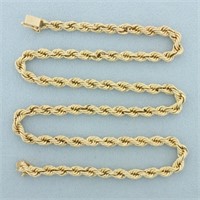 18 Inch Rope Link Chain Necklace in 14k Yellow Gol