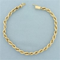 Mens Rope Bracelet in 14k Yellow Gold