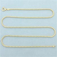 18 Inch Box Link Chain Necklace in 14k Yellow Gold