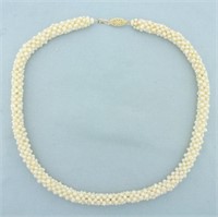Baroque Pearl Necklace in 14k Yellow Gold