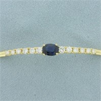 Sapphire and Diamond Bracelet in 18k Yellow Gold