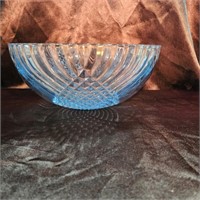 Vintage Light Blue Swirl and Diamond Large Bowl