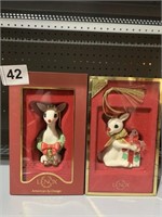 LENOX RUDOLPH THE RED NOSED REINDEER ORNAMENTS