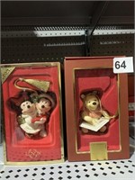 LENOX CHRISTMAS ORNAMENTS, MICKEY AND MINNIE AND