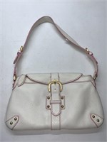 DOONEY AND BOURKE IVORY PEBBLED LEATHER WITH PINK