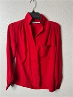Vintage Red Chaus Blouse