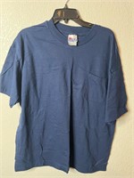 Vintage Y2K Hanes Beefy Blue Pocket Shirt