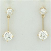 Diamond Dangle Earrings in 14k Yellow Gold