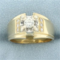 Diamond Illusion Set Ring in 14k Yellow and White