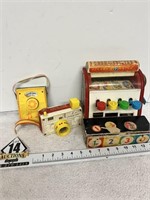 3 Vintage Wood Fisher Price Toys