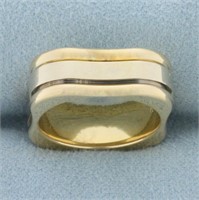 Designer Eros Unique Square Ring in 18k Yellow and
