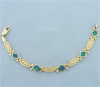 Opal Inlay Bracelet in 14k Yellow Gold