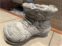 CEMENT BOOT PLANTER 9" H X 15"