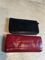LEATHER WALLETS RED ONE MAGNETIC CLOSURE