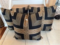 DOWN FILLED BLACK/GOLD 24" PILLOWS