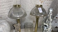 2 Small Table Lamps, Candle Holder, etc