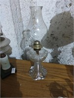 Pressed Glass Drape pattern oil lamp