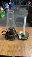 Electric Lantern and Candlestick w/candle