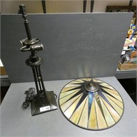 26" Dark Star Stained Glass Metal Base Lamp