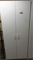 White Two Door Cabinet w/Shelving