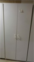 White Two Door Cabinet w/Shelving