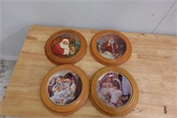 Decorative Plates and Wooden Display Frame