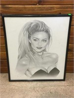 Madonna Drawing framed to 21x25