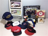 Assorted hats, collectibles, plush and more.