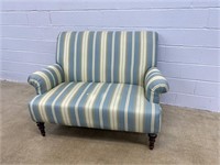 Upholstered Striped Love Seat
