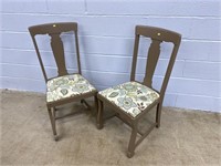 (2) Upholstered Empire Painted Side Chairs