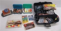 Large group of fishing tackle includes lures,