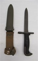 Military style bayonet with sheath. Blade