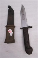 Military style bayonet with sheath. Blade