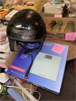 scale and helmet