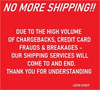 NO MORE SHIPPING SERVICE AVAILABLE