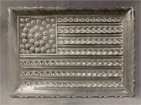 Early Pattern Glass American Flag Platter