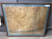 Framed 1856 Columbia, PA Gas Mains Map